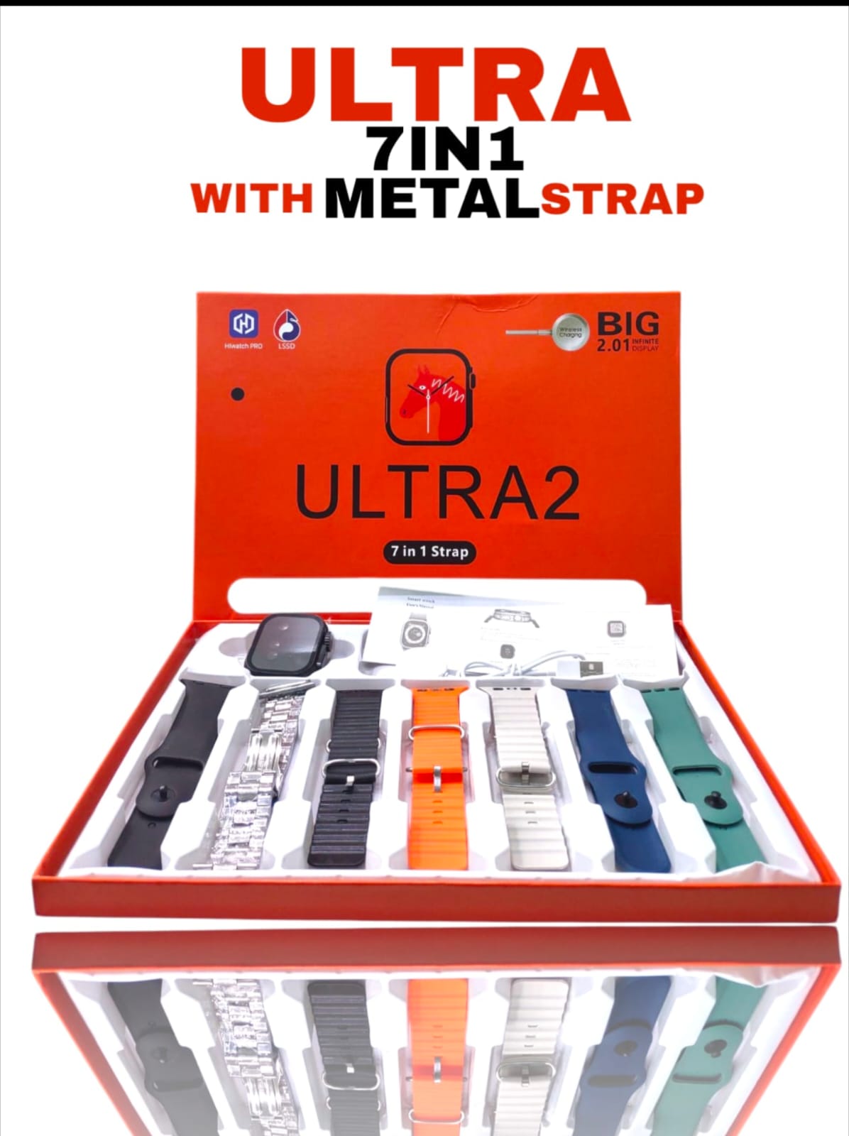 Ultra smart watch 7 in 1 with metal strap