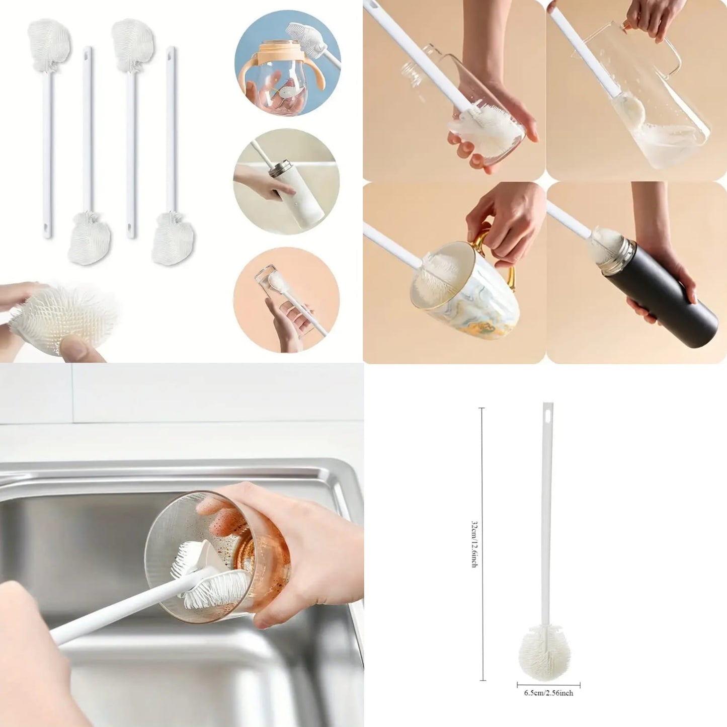 Multifunctional silicon Foldable Cup & Bottle Cleaning Brush for Kitchen