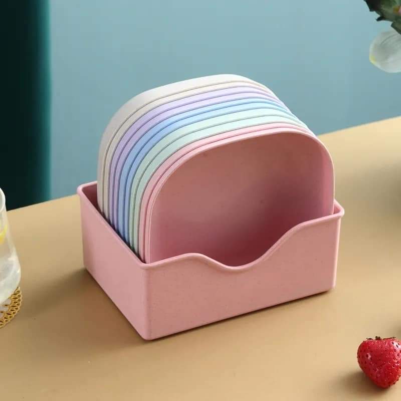 10pcs Plates Set With Holder