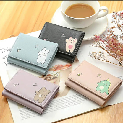 Multi Card Slots Cute Women Wallets Lighteeight Cute Three Fold Card Bag For Casual Use Carry Young Girls Student Gift Item