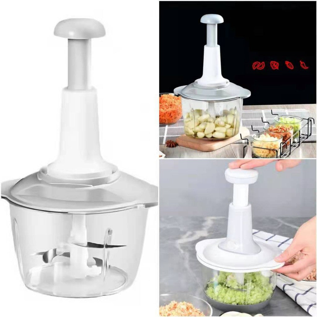 Manual Hand Push Chopper for Vegetables, Meat, and Fruits