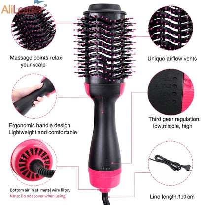One Step Salon Hair Dryer Brush | Straightening & Volumizing Hot Air Brush