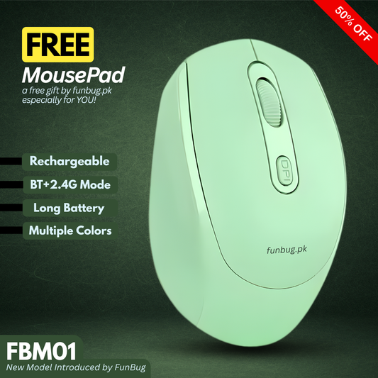Rechargeable Dual Mode Wireless Mouse (Bluetooth + 2.4G)